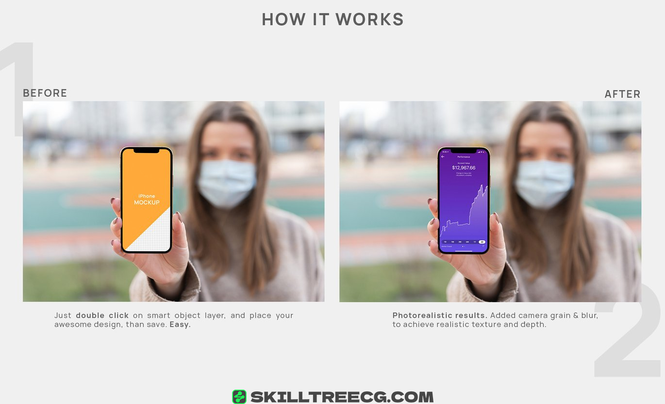 图片[2]-iPhone 12 Pro Person in Face Mask Mockup（962647）-技能树